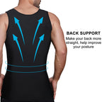 Lgtfy Mens Slimming Body Shaper Vest, Gynecomastia Compression Shirts, Tummy Control Undershirts - Change in Seconds Black/White