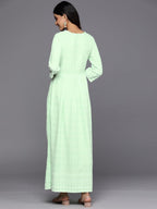 Libas WomenS Rayon Fit And Flare Maxi Dress (26267_Green