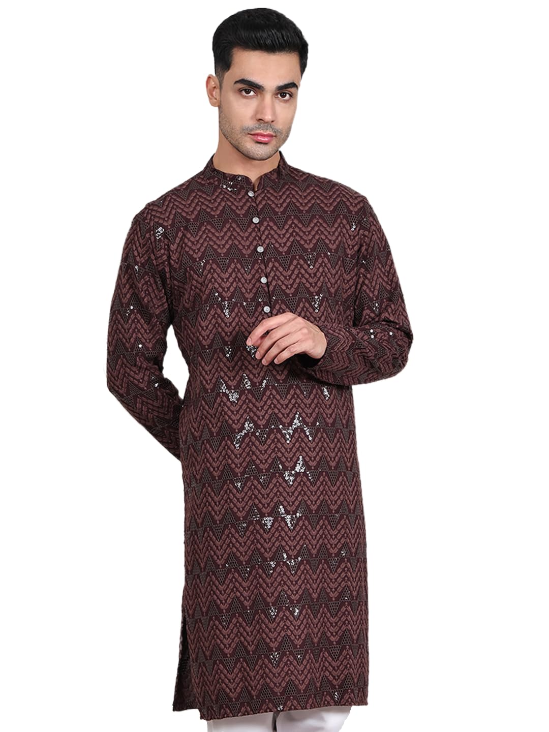Jompers Mens Sequin & Embroidered Kurta