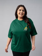 Juneberry 100% Pure Cotton Oversized Fit Latest & Trendy All Over Prints Half Sleeve Plus Size T-Shirt For Women & Girls (Ps_Jbr