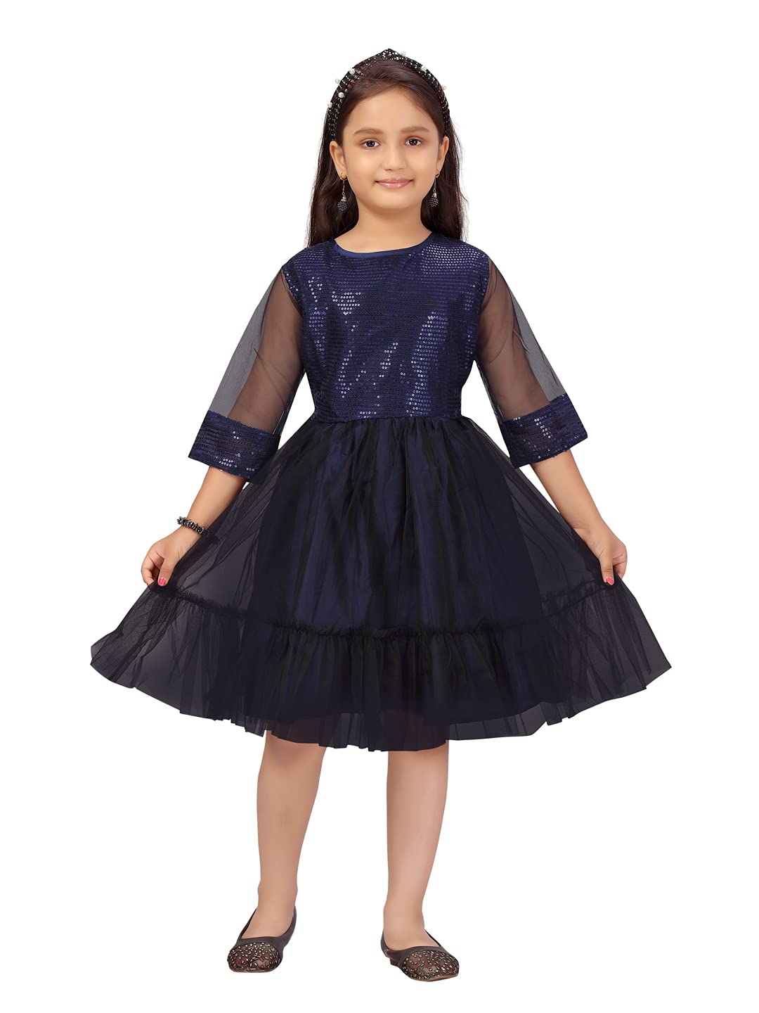 Aarika Girls Navy Blue Color Frock (NV-FK-21911-N-BLUE-18)