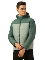 Dennis Lingo Men Regular Fit Ployseter Colorblock Full Sleeves Hooded Padded Jackets