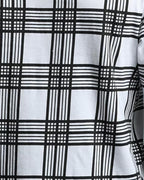 Eyebogler Mens Hooded Neck Checkered Half Sleeve Regular Fir T-Shirt White Black