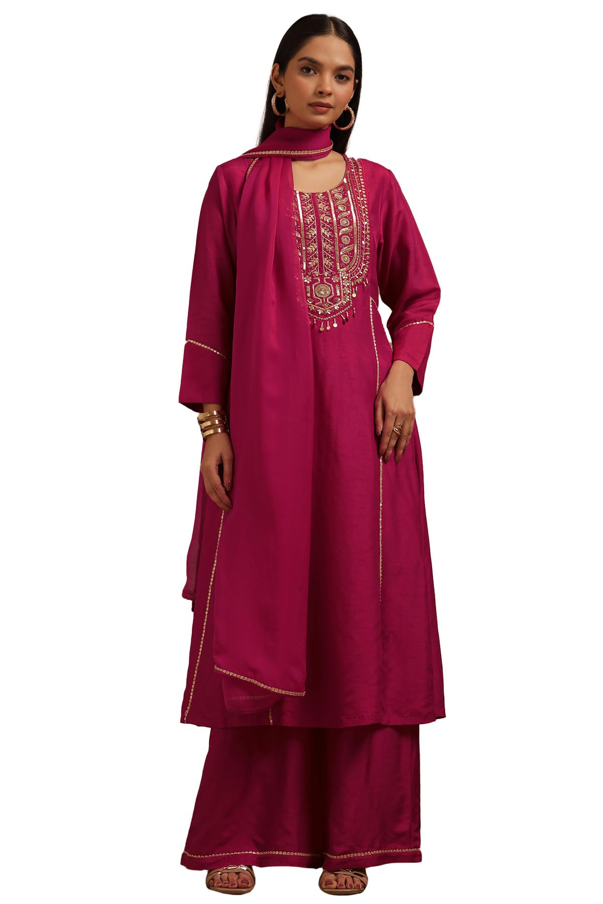 Soch Women Dola Silk Suit Set with Cutdana