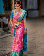 Flosive Ayn WomenS Present Banarasi Soft Lichi Silk Saree Beautiful Jacquard Rich Pallu Design Work Zari Woven Kanjivaram Silk