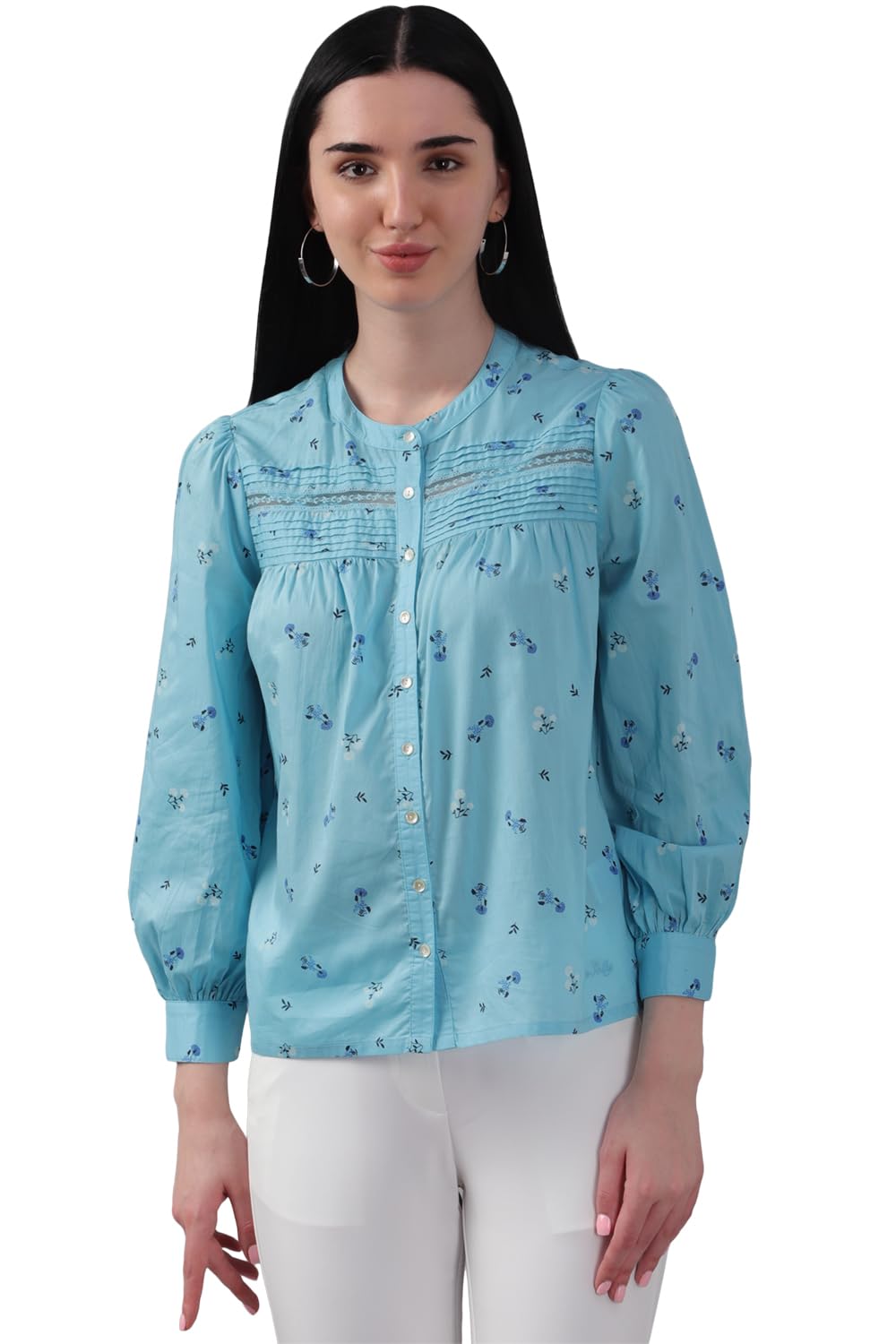 Allen Solly Women Printed Casual Cotton Full Sleeve Stretch T-Shirt