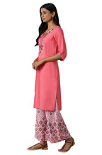 Aurelia Women'S Polyester Kurta & Palazzo (22Onas13034-603849_Pink_L)