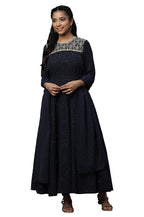 Blue Dori Embroidered Anarkali Kurta, Tights And Dupatta Set (Size: Xl)-23Aud10605-606267