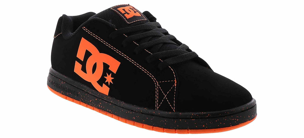 DC mens Gaveler Low Skate Shoe, Black/Orange, 9.5 US