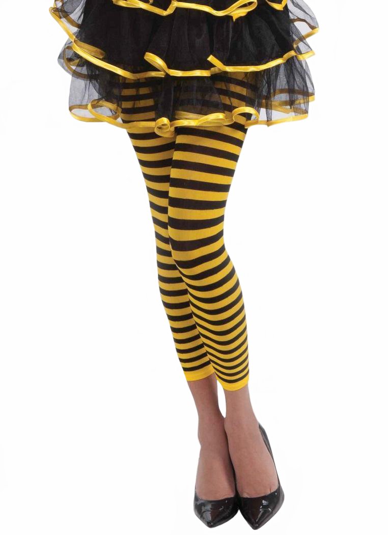 Black & Yellow Striped Bee Leggings Hosiery Costume Accessory