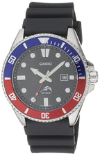 Casio Men's Stainless Steel Quartz Watch with Resin Strap, Black, 26 (Model: MDV-106B-1A2VCF)