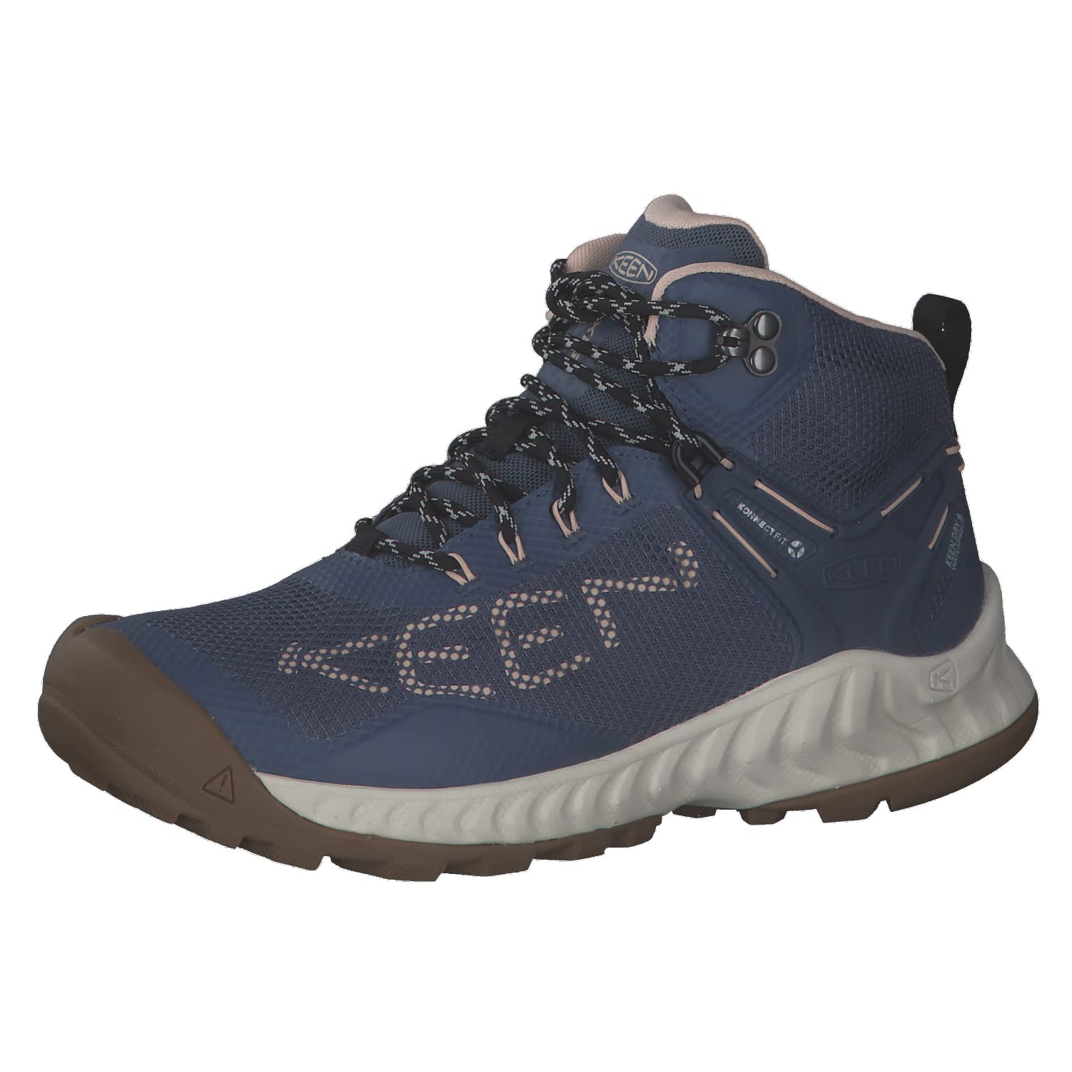KEEN Women's NXIS Evo Mid Height Waterproof Fast Packing Hiking Boots, Vintage Indigo/Harbor Gray, 9
