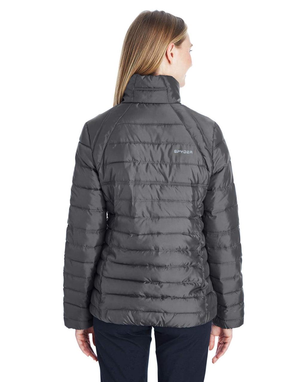 Ladies Insulated Puffer Jacket - BLAcK RED - XS(D0102H7Y3LX)