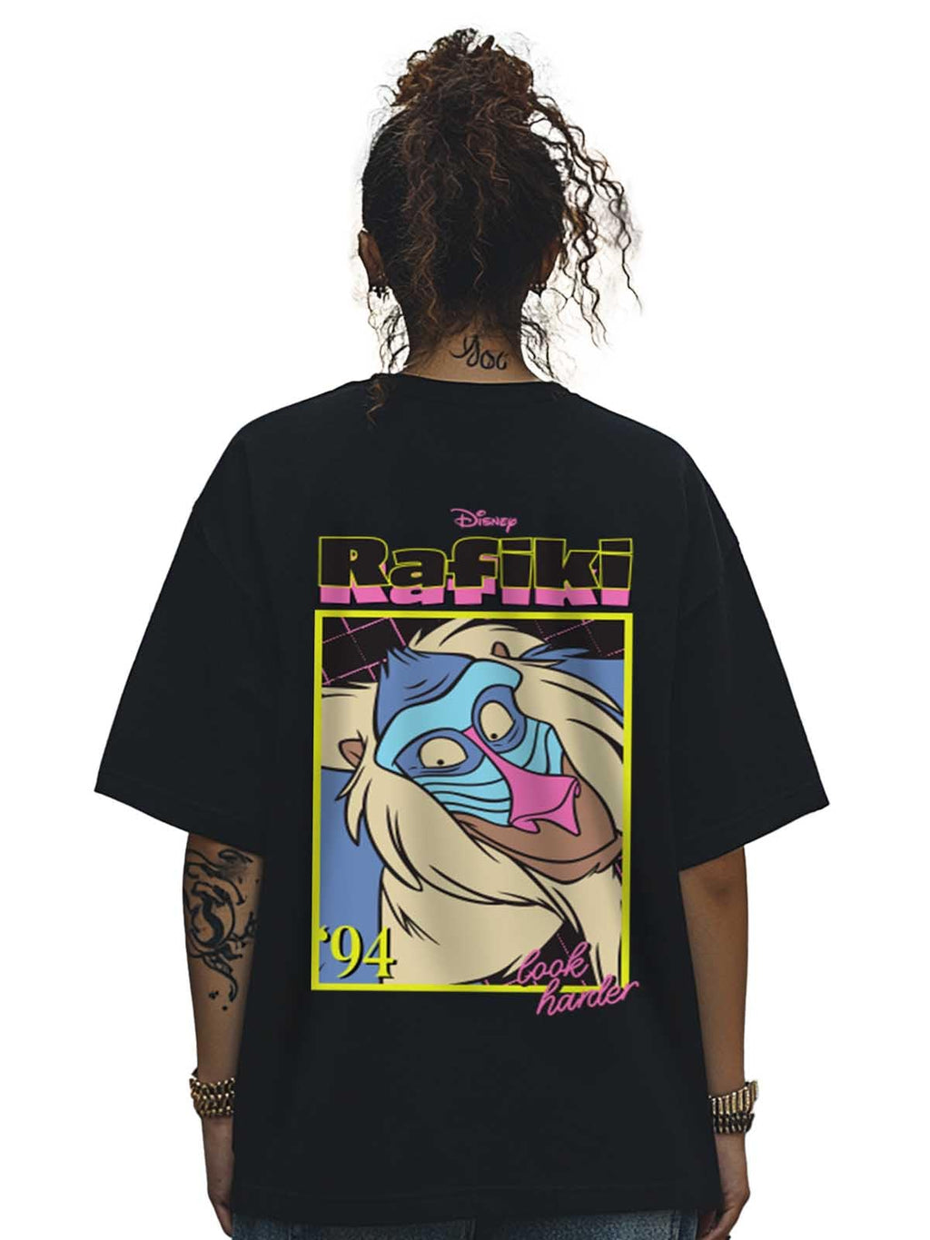 Juneberry 100% Pure Cotton Oversized Baggy Fit Official Disney Merchandise Cool & Goofy Graphic Printed T-Shirt For Women (Os_Ds