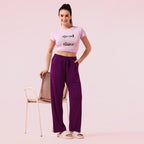 Enamor E404 Womens Home Pant - Relaxed Fit, Mid Rise, Regular Length, Straight Leg