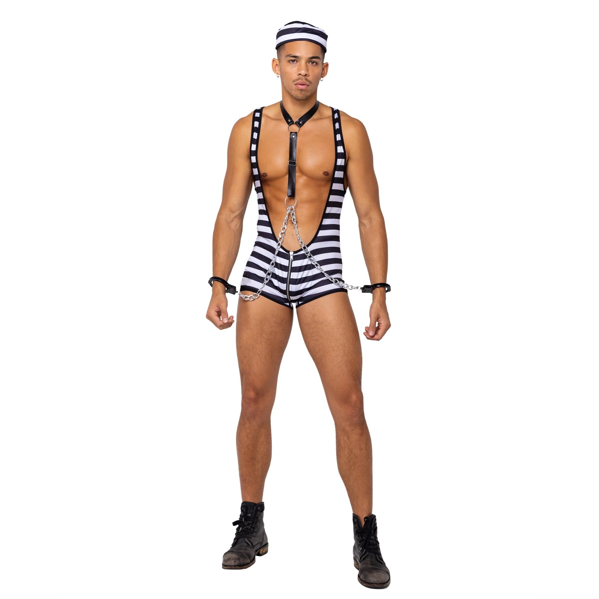 6208 - 3PC Mens Prisoner of Desire - Small / Black/White
