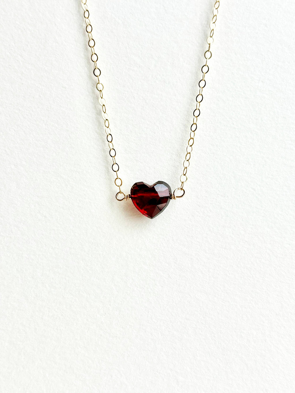 Garnet Heart Necklace