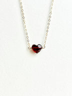 Garnet Heart Necklace