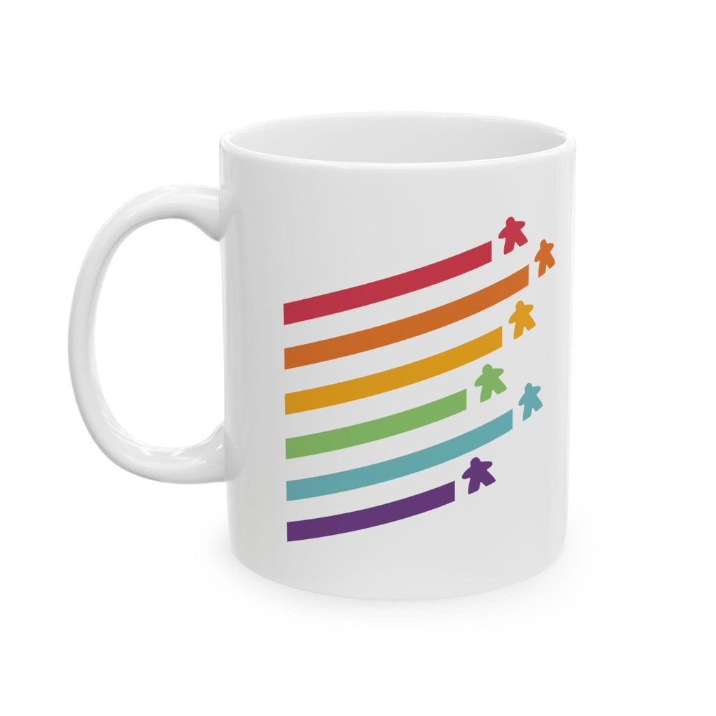 Board Game Meeple Rainbow Mug