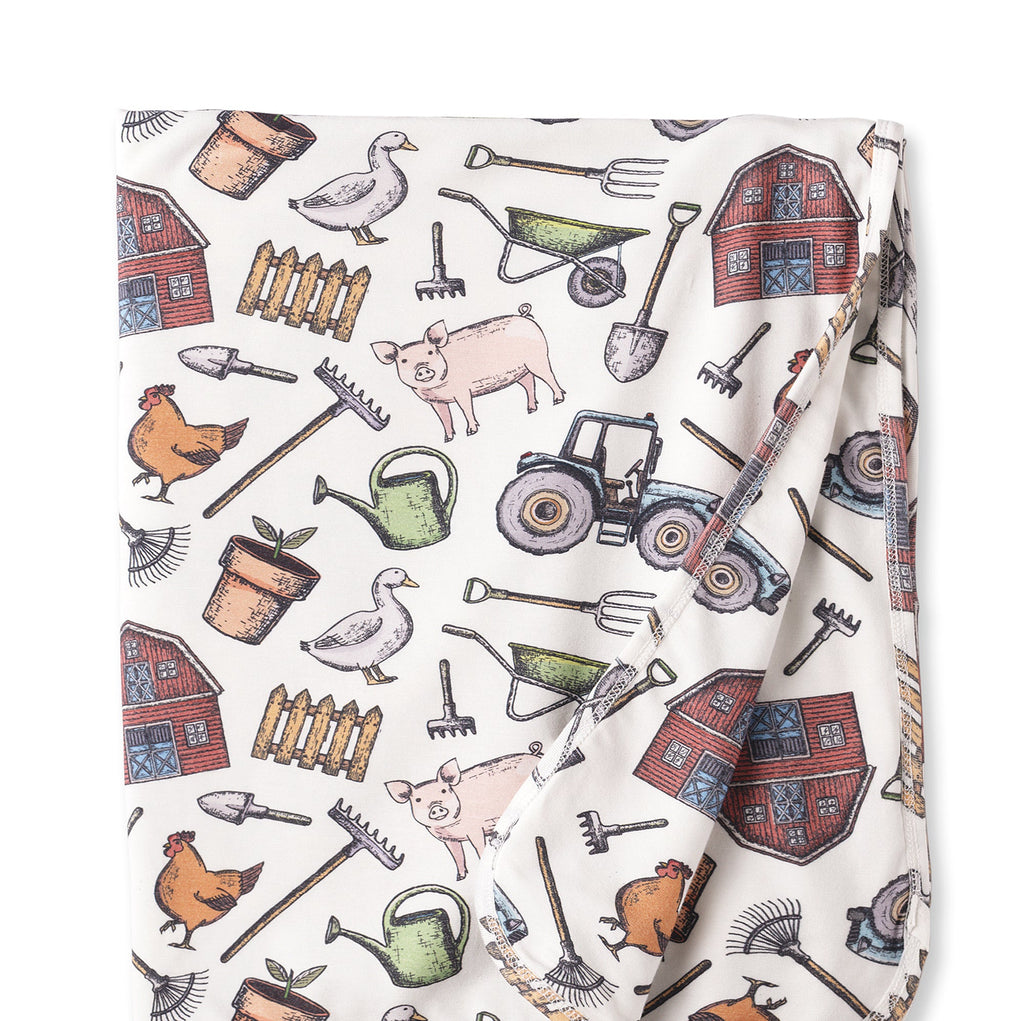 Farmer's Market Baby Stroller Blanket - Soft Bamboo