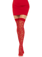 Heart net thigh highs