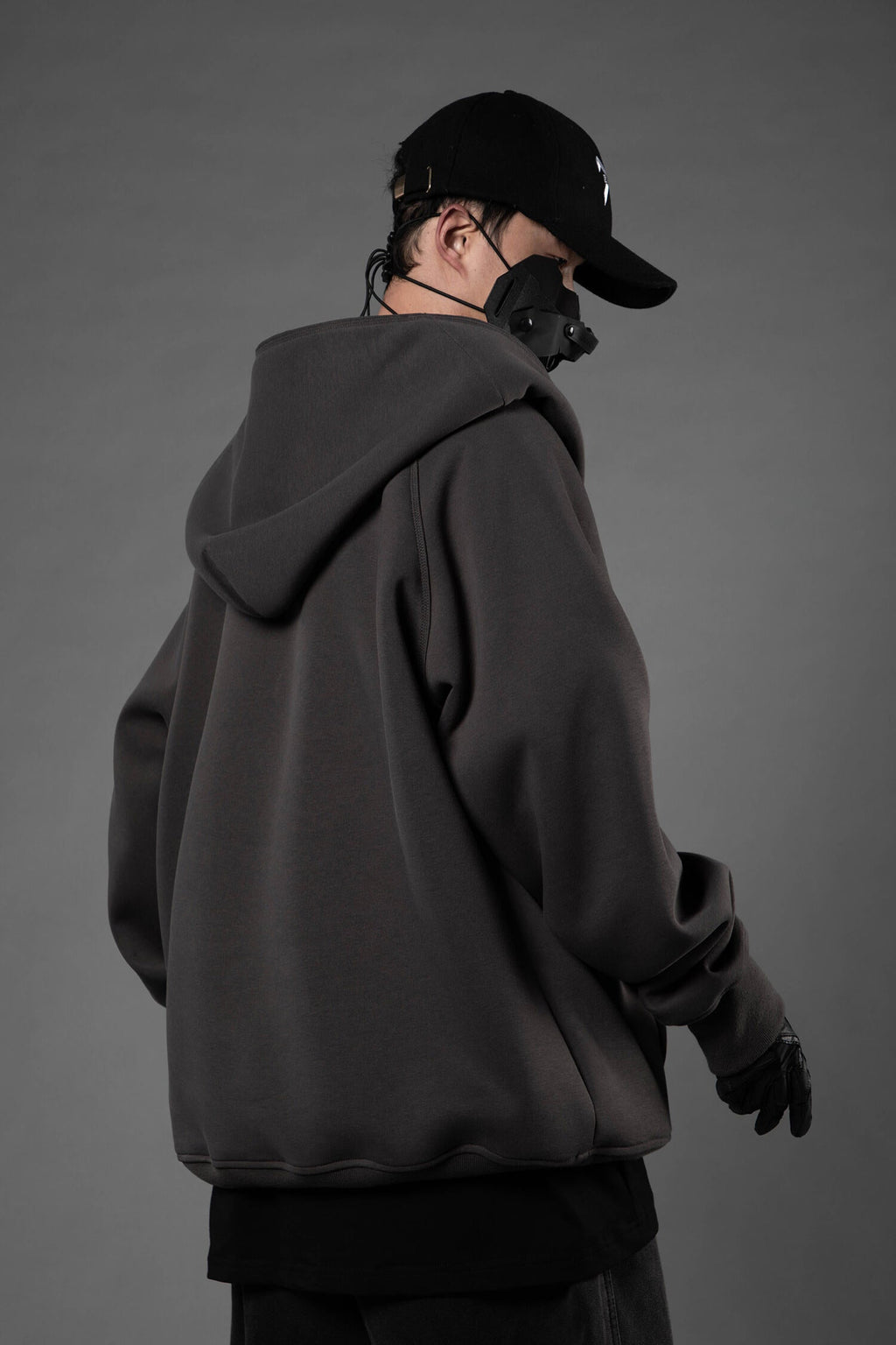 HiH38 Grey Layered Hoodie
