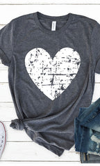 Distressed Heart Graphic Tee T-Shirt PLUS