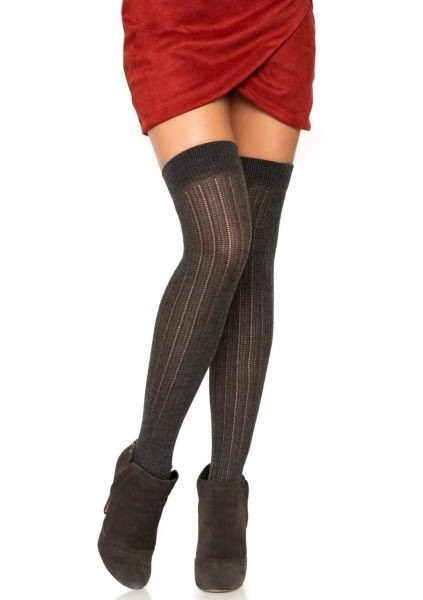Leg Avenue Spandex rib knit over the knee Heather Gr Color