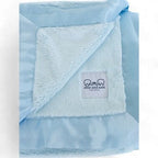 Luxury Satin Border Blanket - Blue