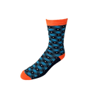 Blue, Orange Plaid Bamboo Sock