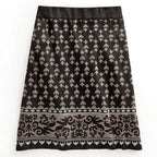 Women's Jacquard Knit Sweater Skirt — Knee Length