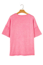 Light Grey Mineral Wash Drop Sleeve Patchwork Plus Size Tee