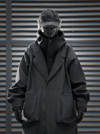 HiJ36 Black Urban Trench Coat