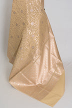 Gracy: Beige & Gold Jamdani Banarasi Saree | Bengali-Varanasi Fusion