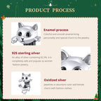 VOROCO Cat Charm for Bracelet 925 Sterling Silver Animal Series Cute Cat Charm for Bracelet Necklace Mother's Day Birthday Chris