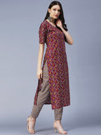 Anni Designer Women'S Cotton Blend Printed Straight Kurta With Pant (Slksw)