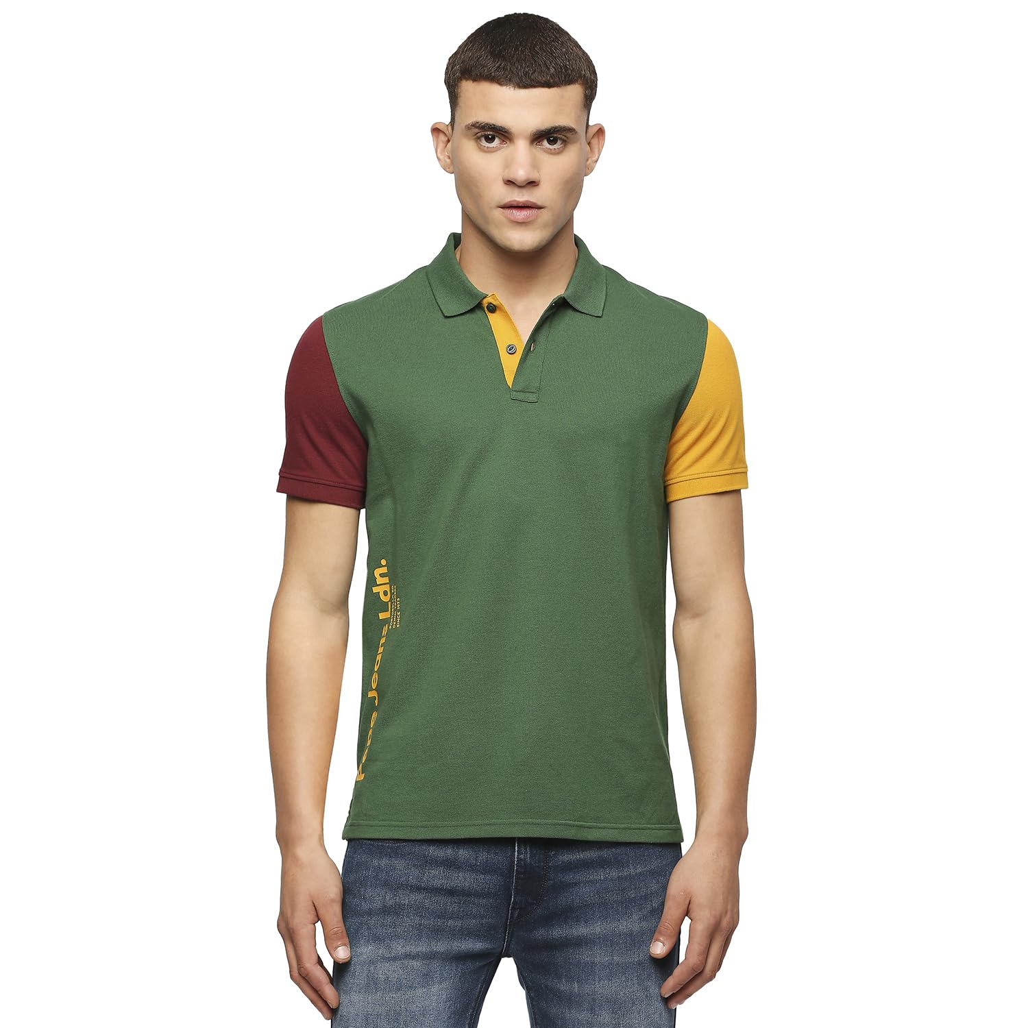 Pepe Jeans MenS Regular Fit Graphic Printed Polo T-Shirts