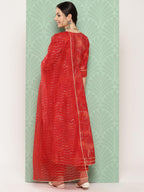 Libas WomenS Silk Blend Kurta Sets (34657_Orange