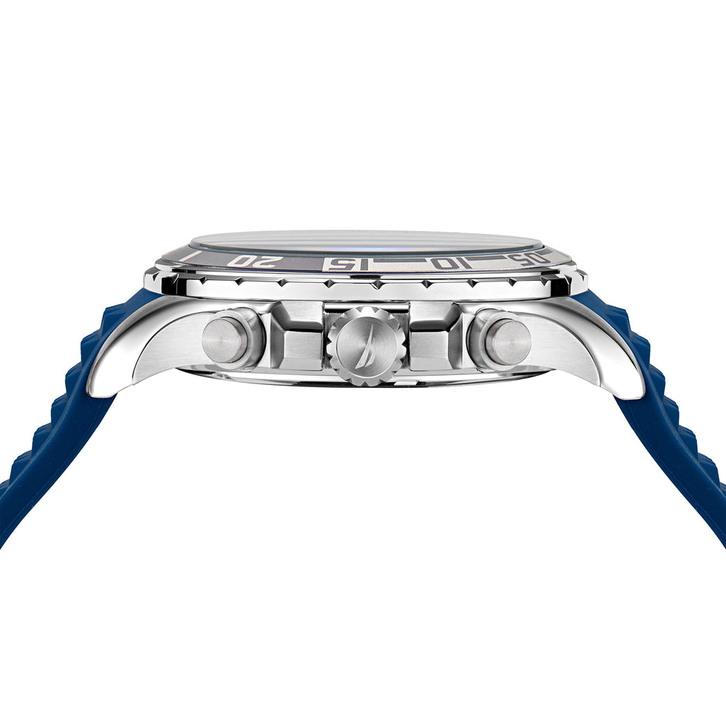 Nautica Men's NAPNSS214 NST Grey/Blue/Blue Silicone Strap Watch
