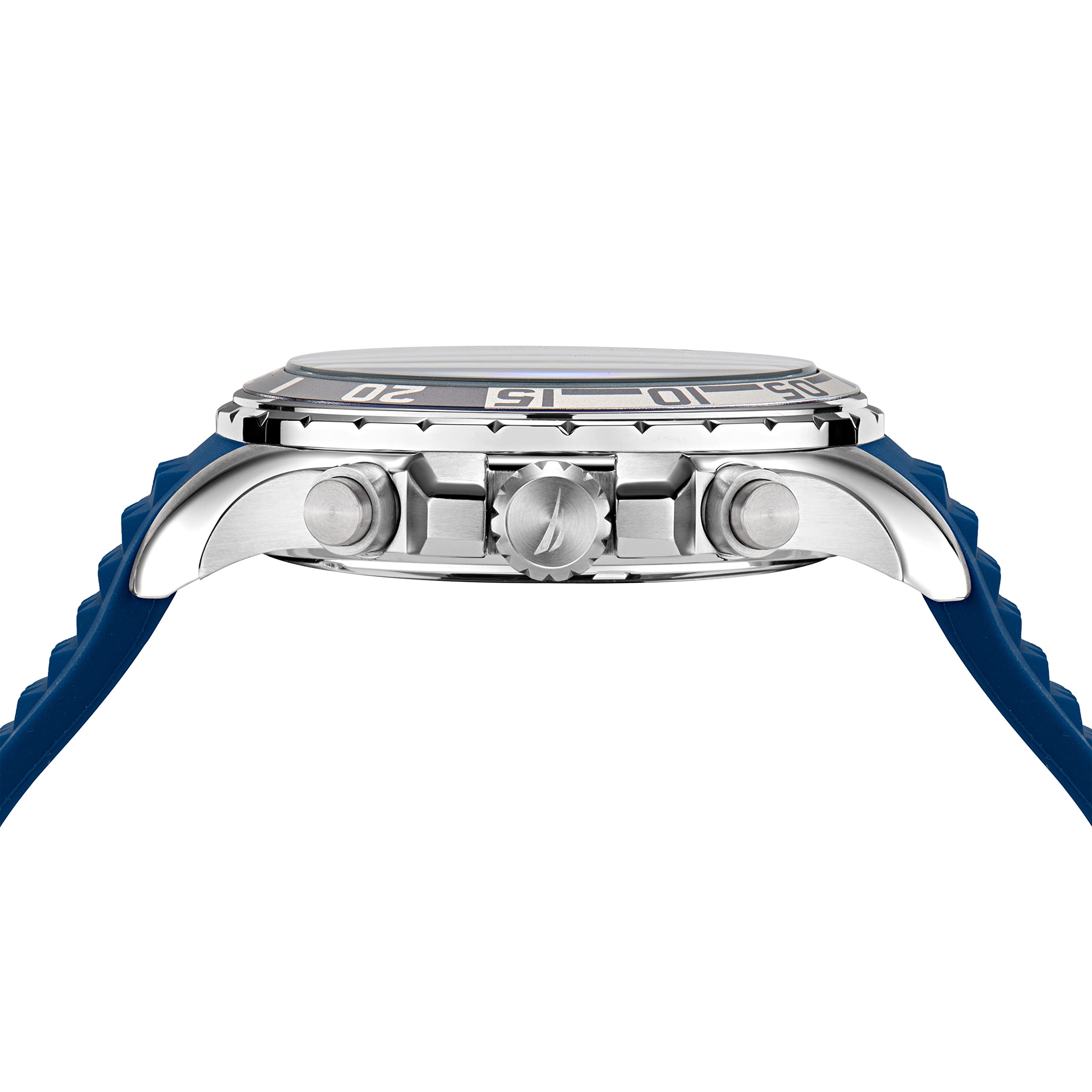 Nautica Men's NAPNSS214 NST Grey/Blue/Blue Silicone Strap Watch