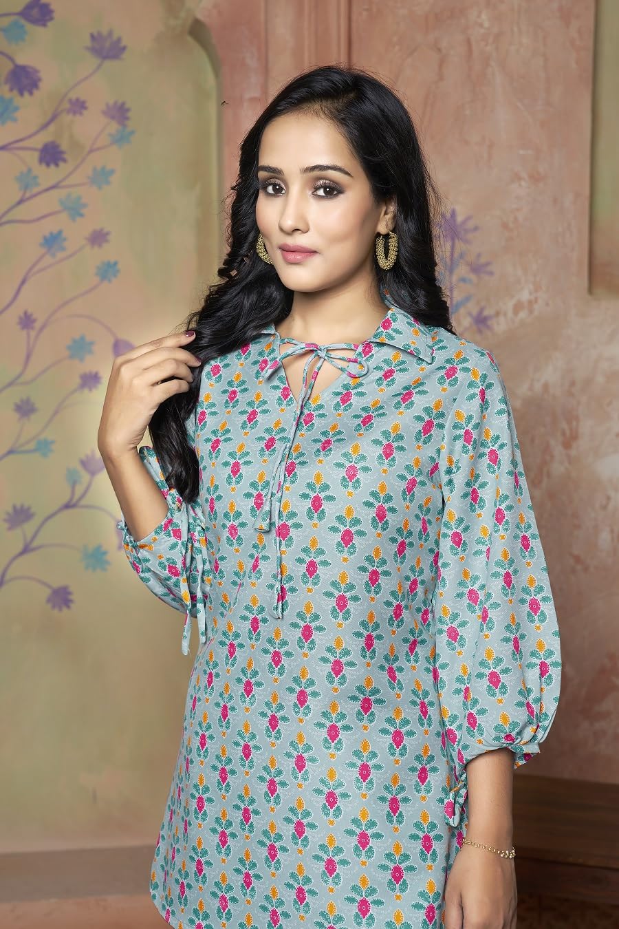 DHRUVI TRENDZ Womens Rayon Co-ord Set Regular Fit Kurta Set 1 (DT-K-W1704&TR797_Light Green_3XL)