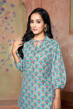DHRUVI TRENDZ Womens Rayon Co-ord Set Regular Fit Kurta Set 1 (DT-K-W1704&TR797_Light Green_3XL)