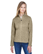 Ladies Bristol Full-Zip Sweater Fleece Jacket - gREY HEATHER - XS(D0102H763MJ)
