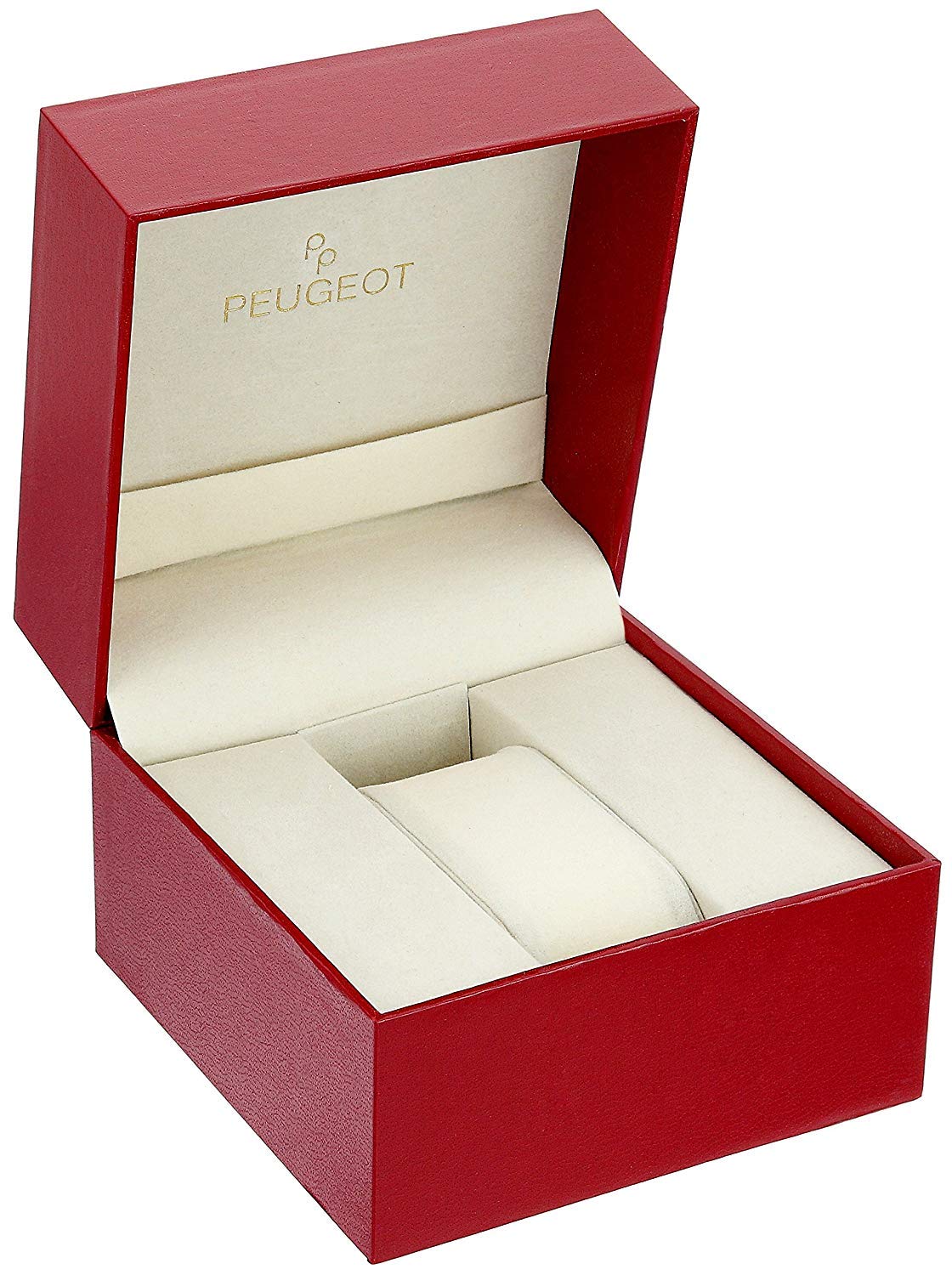 Peugeot Men's Classic Vintage Watch - Curved Stainless Steel Case with Genuine Leather Band