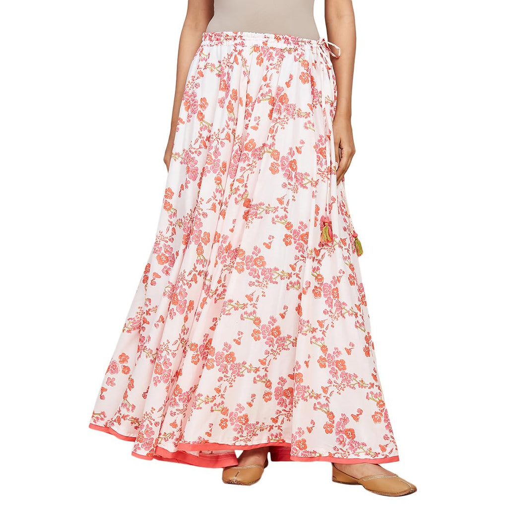 Fabindia Cotton Contemporary Skirt Pink