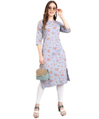 Lookmark Womens Crepe Straight Printed Kurti(K1053-Xl) Grey