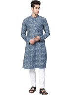 See Designs Mens Kurta | Specially Crafted And Designed For The Eid Festival MenS Grey Kurta With Pyjama Mandarin Collar Long S