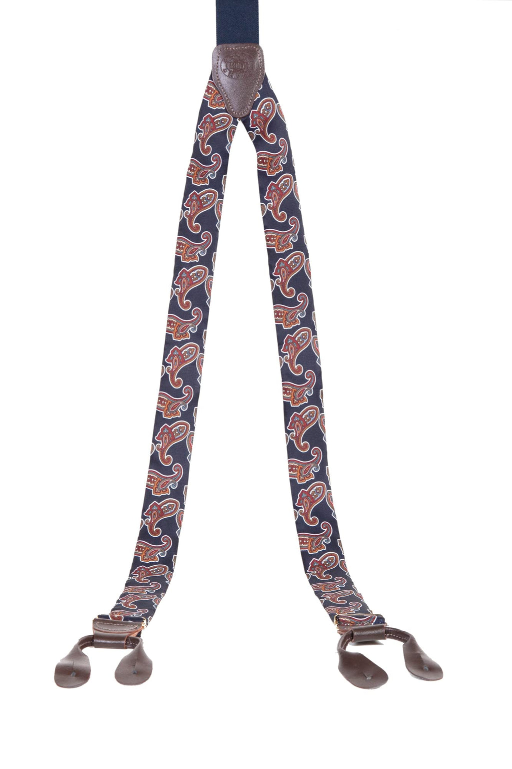 LADIES SILK PAISLEY SUSPENDERS
