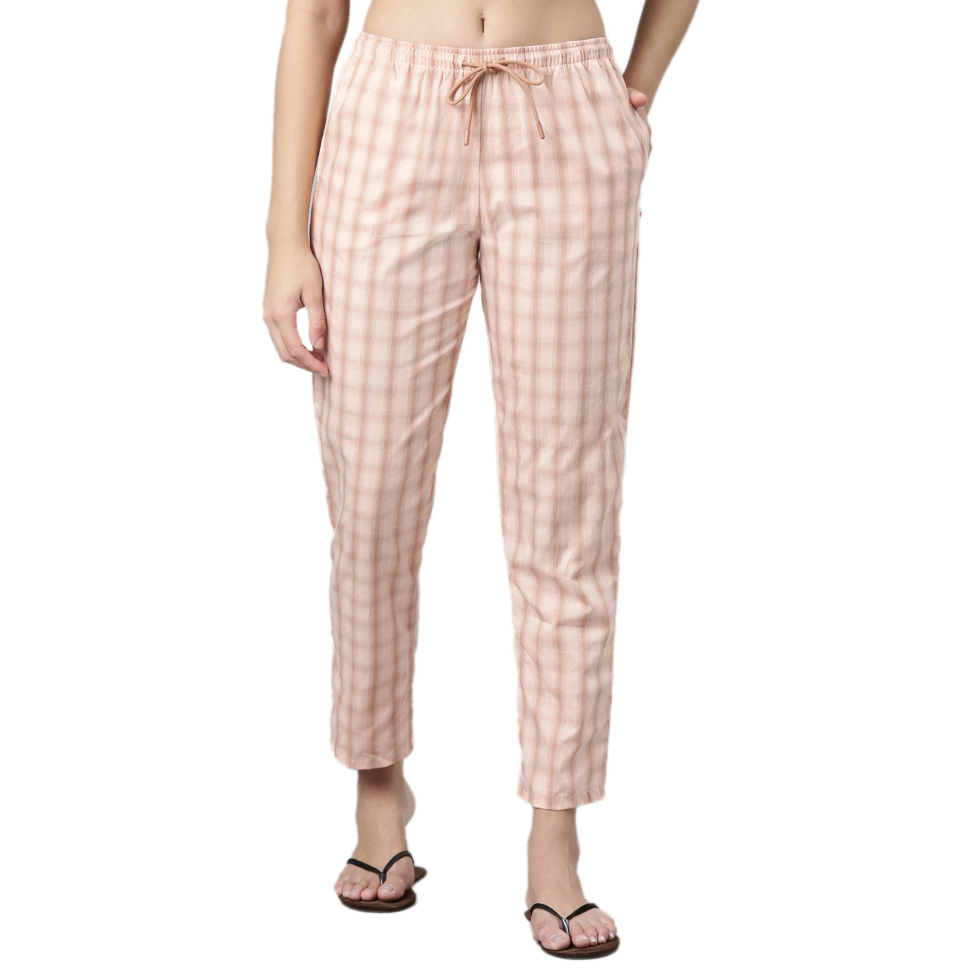 Enamor E4A5 Mid-Rise Straight Leg Pant for Women with Side Pockets
