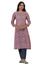 W For Woman Folksong Pink Festive Printed Cotton A-Line Kurta_24Maf11909-911363_Xs